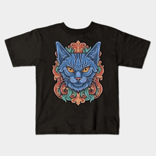 Evil Witchy Cat Tattoo Kids T-Shirt